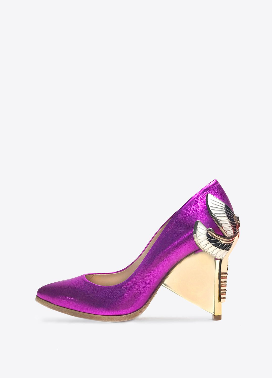 AURORA PUMPS - FEMMES SANS PEUR - Women's fuchsia leather high heel pumps.